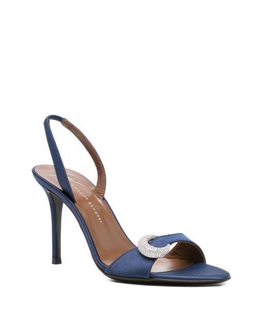 Giuseppe Zanotti Blue 100Mm Slingback Embellished Heeled Sandals