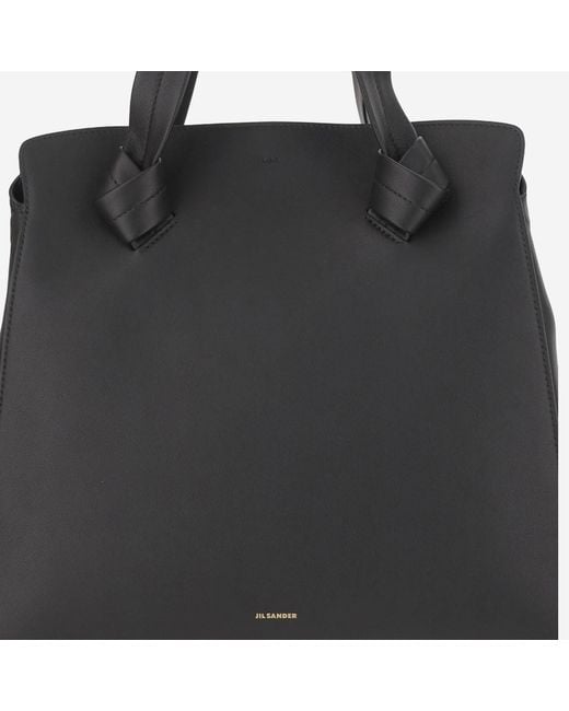 Jil Sander Black Calfskin Knot Tote Bag Shoulder