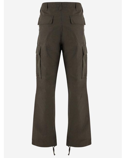 Carhartt Gray Cargo Pants Regular Cotton Trousers for men
