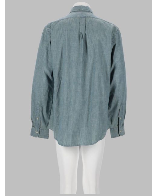 Polo Ralph Lauren Blue Shirt Chambray With Logo Cotton for men