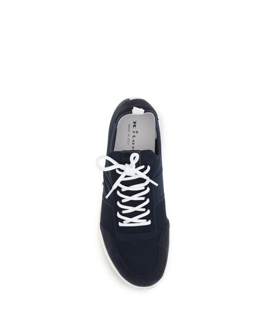 Kiton Blue Sneakers By Upper: Fabric; Sole: Rubber for men
