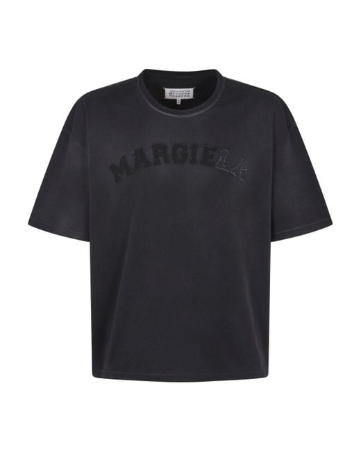 Maison Margiela Black Four Stitch Crewneck T-Shirt for men
