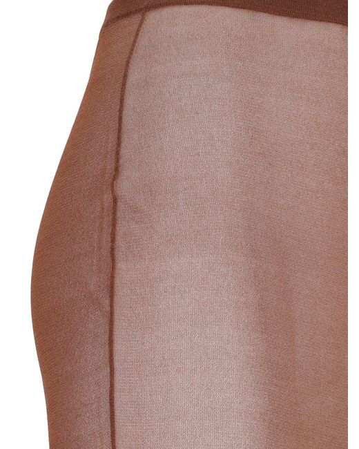 Saint Laurent Brown Silk-Blend Ruched Skirt