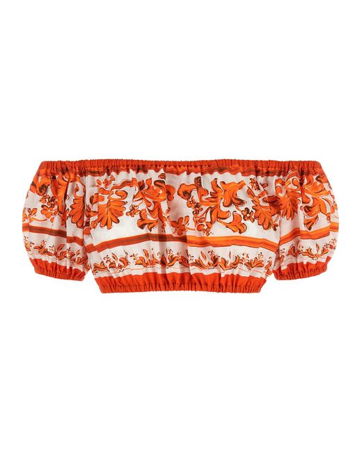 Dolce & Gabbana Orange Cotton Blouse