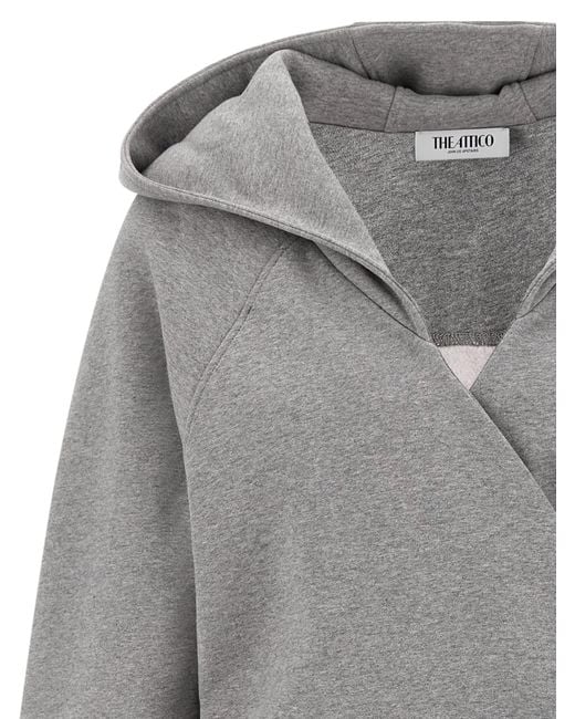 The Attico Gray Hooded Dress