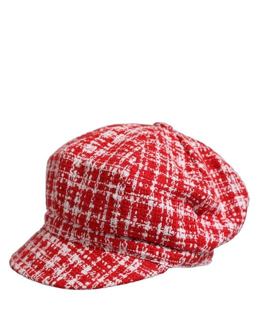 Dolce & Gabbana Tweed Textured Baker Boy Capello Hat