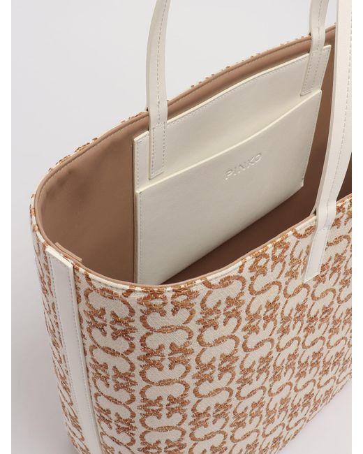 Pinko Natural Carrie Shopper Shopping Bag