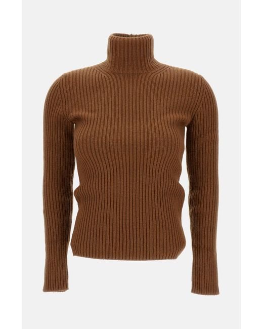 Max Mara Brown Aral Turtleneck