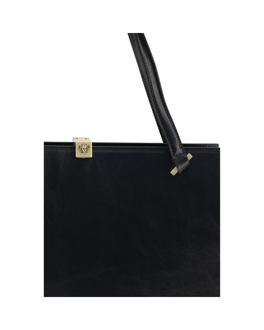 Versace Black Calf Leather Bos Taurus Shoulder Bag