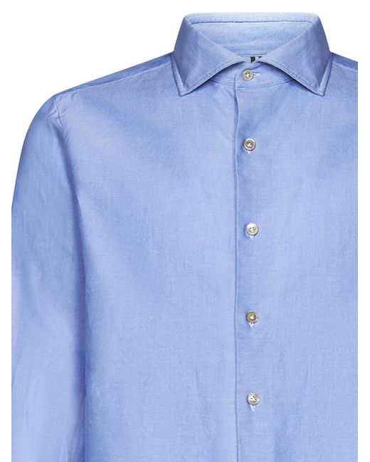 Luigi Borrelli Napoli Blue Shirt for men