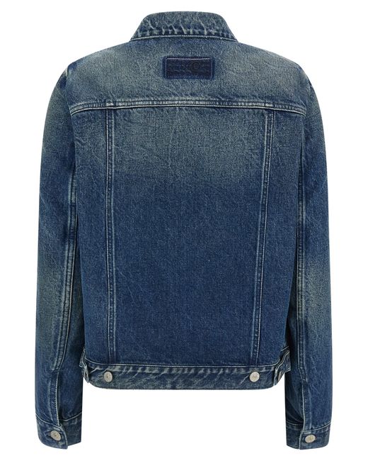 MM6 by Maison Margiela Blue Numeric Signature Mm6 Jacket Cotton Down Jacket, Parka, Casual