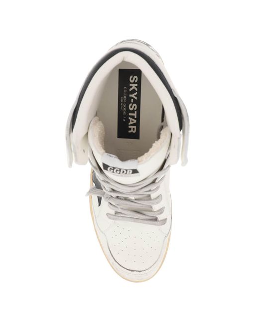 Golden Goose Deluxe Brand White Sky-Star Hi-Top Sneakers for men