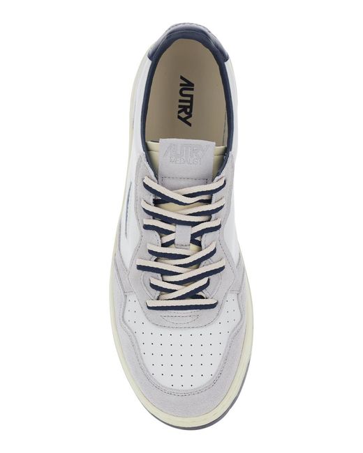 Autry White Low Top Sneakers Medalist Suede Trainers for men