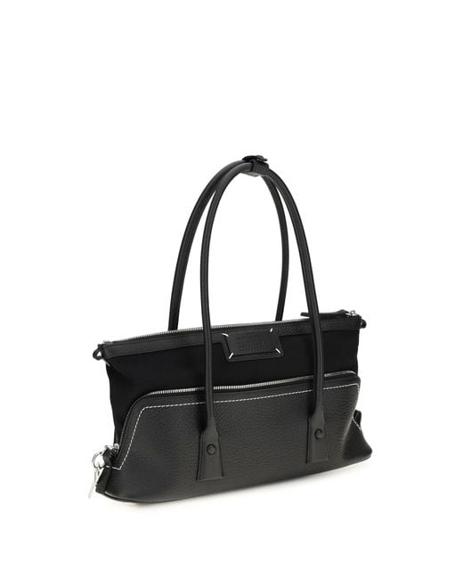 Maison Margiela Black 5Ac Shoulder Bag Leather With Logo Calf Bos Taurus