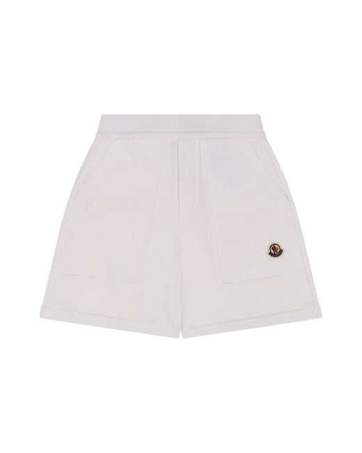 Moncler White Cotton Shorts Trousers for men