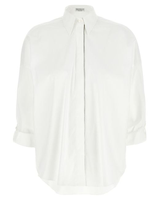 Brunello Cucinelli White Cotton Blouse