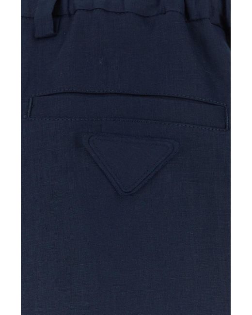 Prada Blue Linen Pant for men