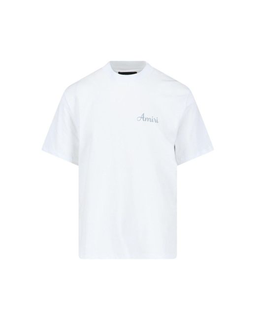 Amiri Blue Back Print T-Shirt for men