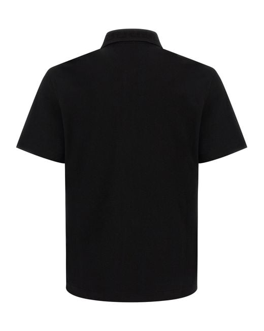 Versace Black Cotton Polo Shirt for men