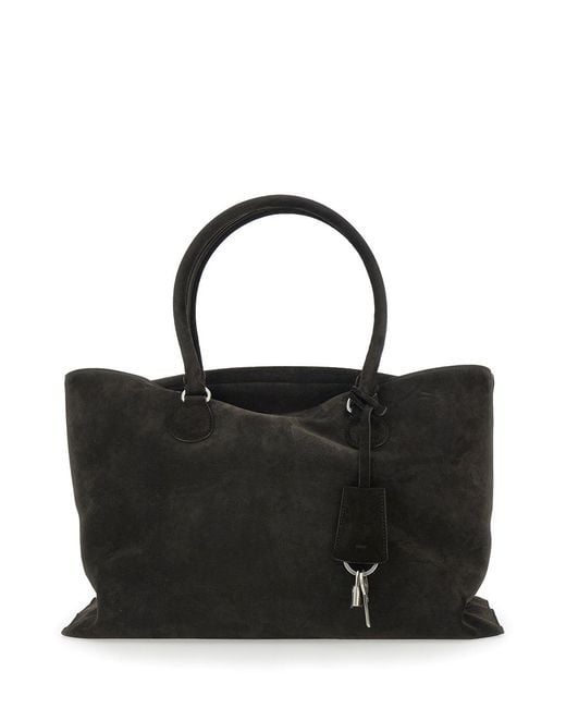 OSOI Black Shell Brot Large Shopper With Two Handles And Key Pendant