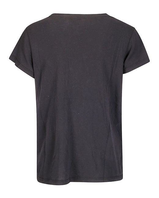 James Perse Black High Gauge Jersey Deep V Tee