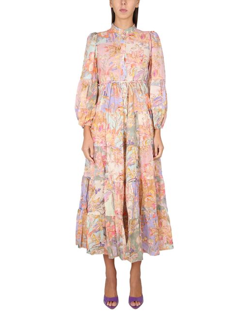 Zimmermann Cira Dress With Flower Pattern in Pink Lyst