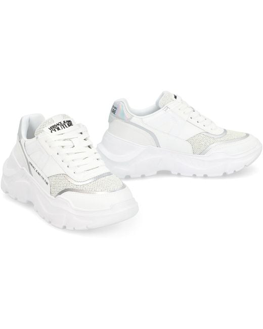 Versace Jeans Couture White Speed Track Low-Top Sneakers Trainers