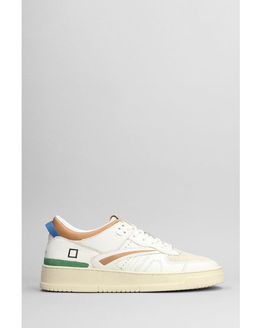 Date Torneo Sneakers In White Leather for men