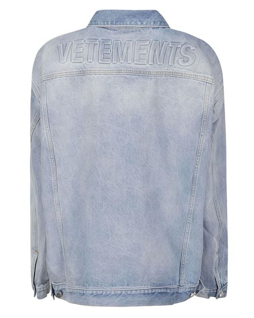 Vetements Blue Logo Denim Jacket