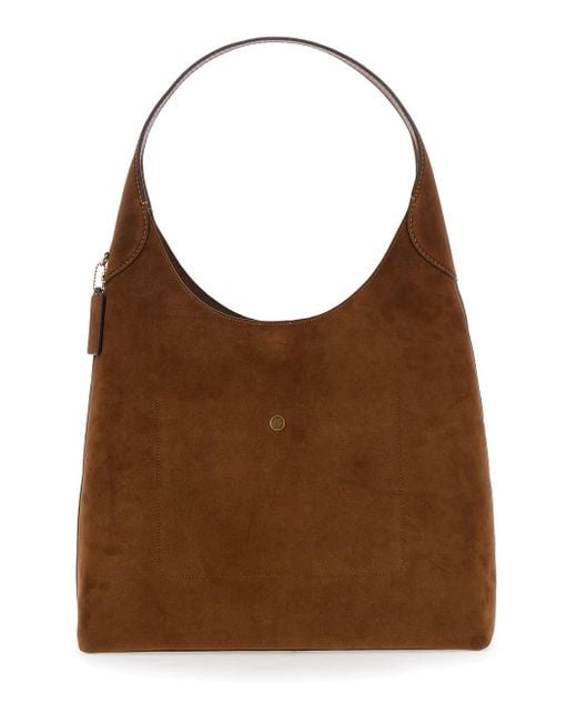 COACH Brown 'Brooklyn 39' With Top Handle And Logo Lettering On The Front