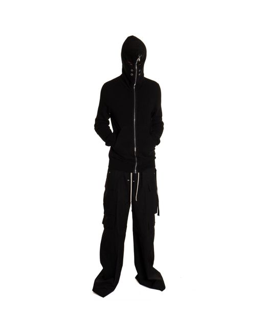 【正規店出品】RICK OWENS DRKSHDW GIMP ZIP SWEATHOODIE BLACK Rick Owens DRKSHDW Gimp Full-Zip Balaclava Hooded Sweater