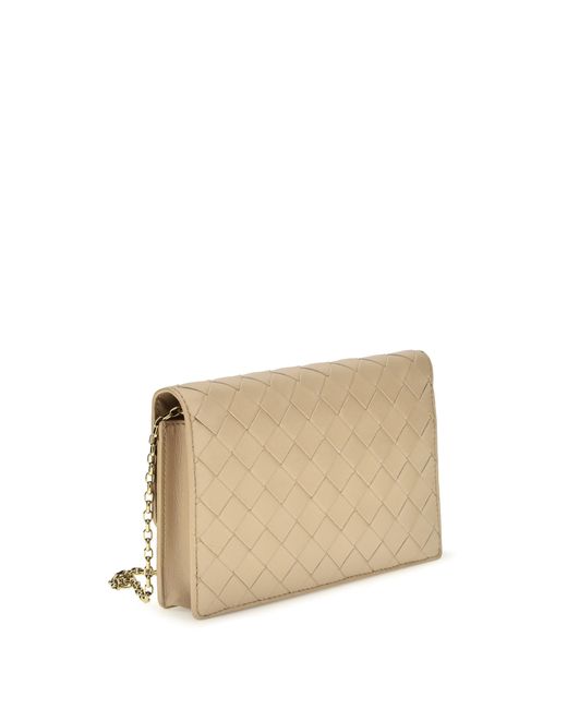 Bottega Veneta Natural Pouch On Chain Andiamo Shore-Muse Brass Shore/Muse Lamb Leather Wallets & Purses