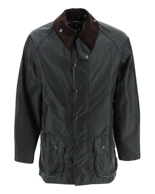 Barbour Black Classic Beaufort Waxed Cotton Jacket for men