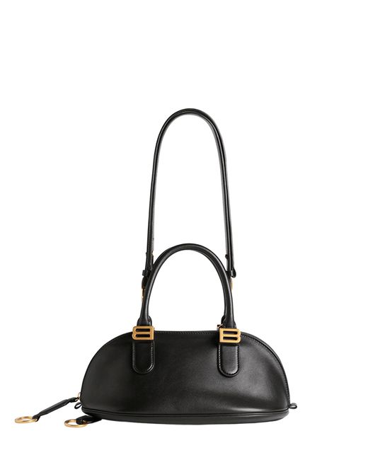 Balenciaga Black Mini Bowling Bag Bolero Calf Leather Shoulder