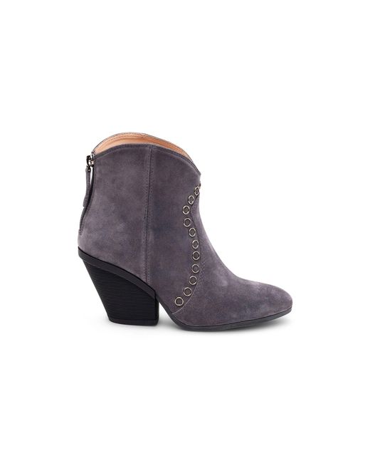 Hogan Purple Eyelet-Embellished Suede Boots