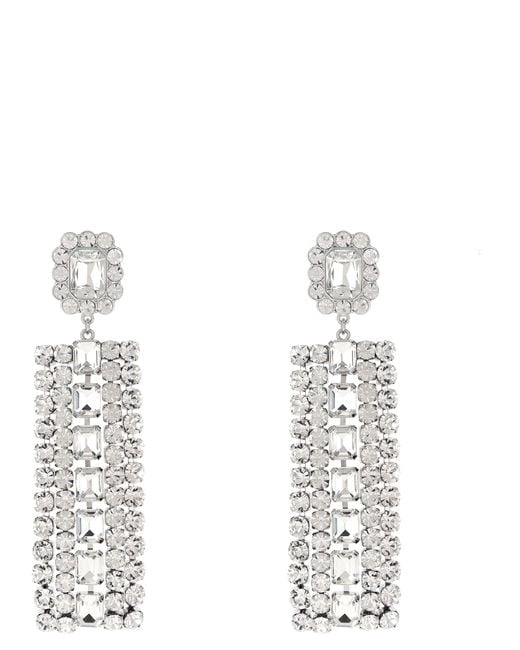 Self-Portrait White Cotton Earrings