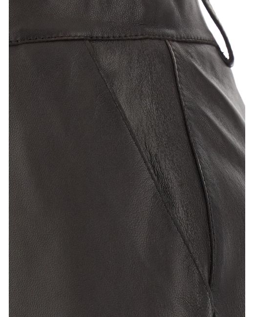P.A.R.O.S.H. Gray Lamb Leather Skirt