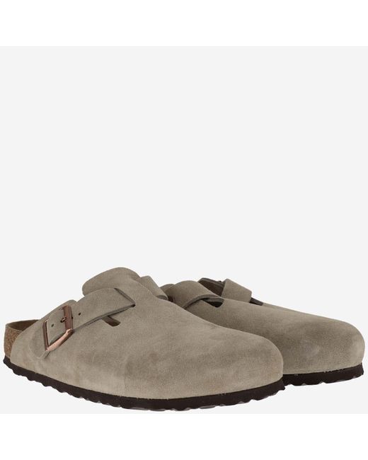 Birkenstock Brown Boston Suede And Cork Sabot for men