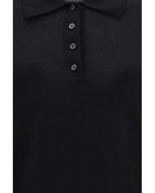 Golden Goose Deluxe Brand Blue Long Sleeve Merino Wool Polo Ovis Aries Knitwear