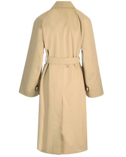 Burberry Natural Trench Coat With Cape Sleeves