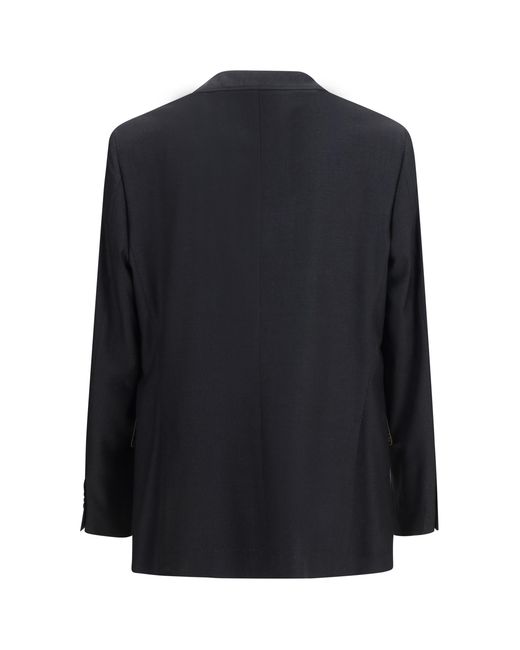 Brunello Cucinelli Black Wool Houndstooth Jacket Merino Ovis Aries for men