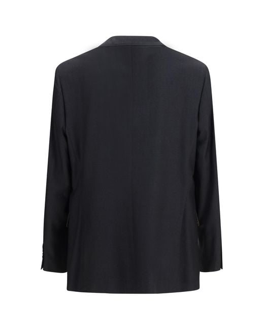 Brunello Cucinelli Blue Jacket Houndstooth Merino Wool for men