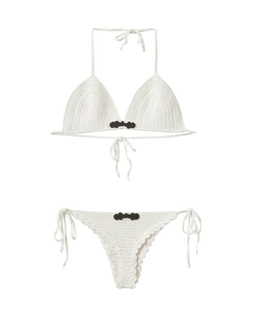 THE GARMENT White Plage Bikini Swimsuit Cotton Swim Shorts