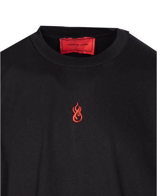 Vision Of Super Black Flames T-Shirt for men
