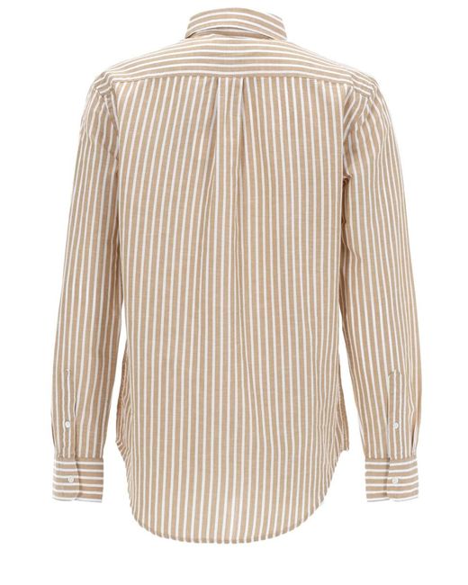 Polo Ralph Lauren Natural Shirt With Logo Cotton Linen
