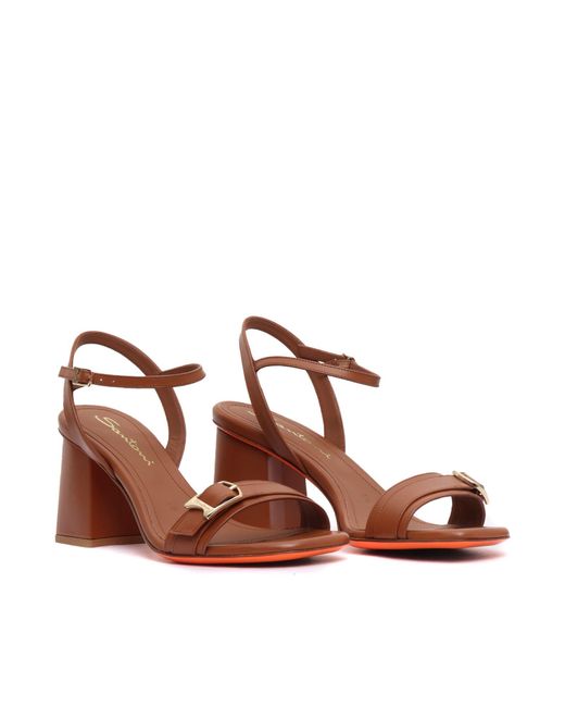Santoni Brown High Sandal,Basic
