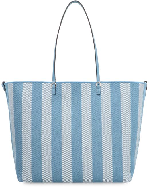 Fendi Blue Roll Large Tote Bag