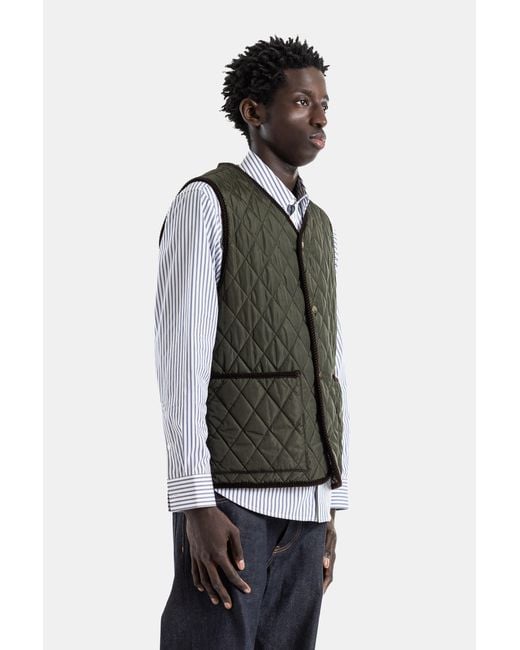 Burberry Green Quilted Nylon Vest With Corded Piping Jacket for men