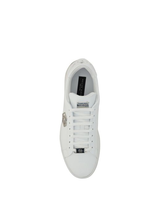 Philipp Plein White Hexagon Low Top Sneakers for men