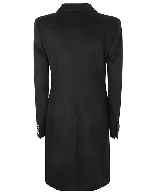 Tagliatore Black Double-breasted Wool Coat